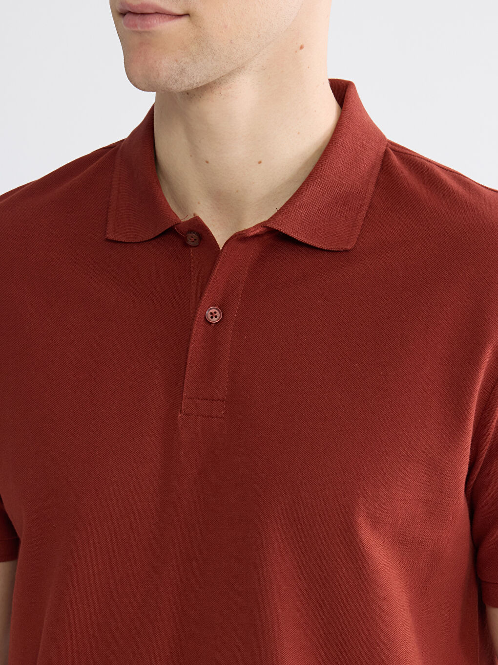Kahverengi Polo Yaka Pike Erkek Tişört-2