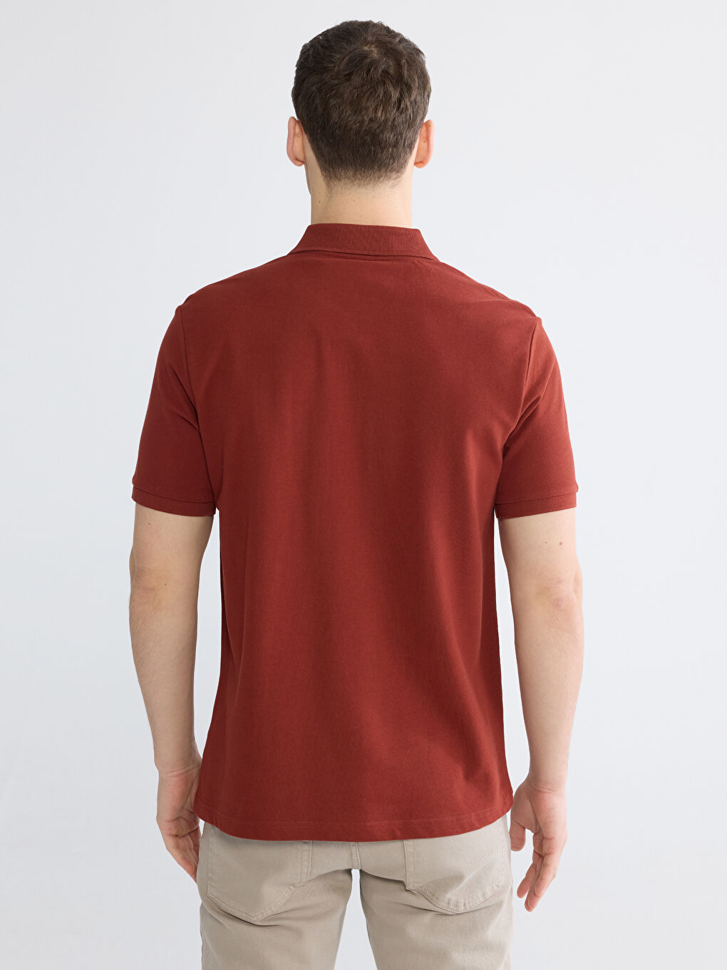 Kahverengi Polo Yaka Pike Erkek Tişört-3