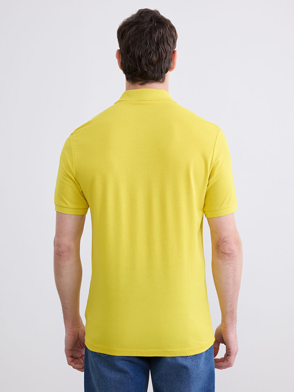 Sarı Polo Yaka Pike Erkek Tişört-3