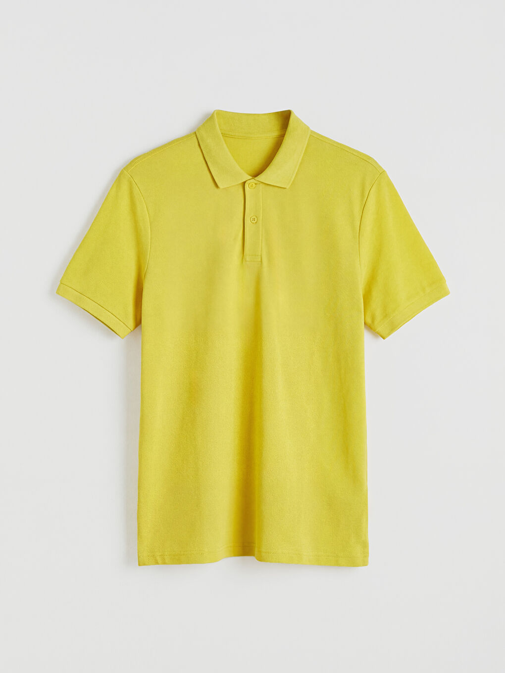 Sarı Polo Yaka Pike Erkek Tişört-4