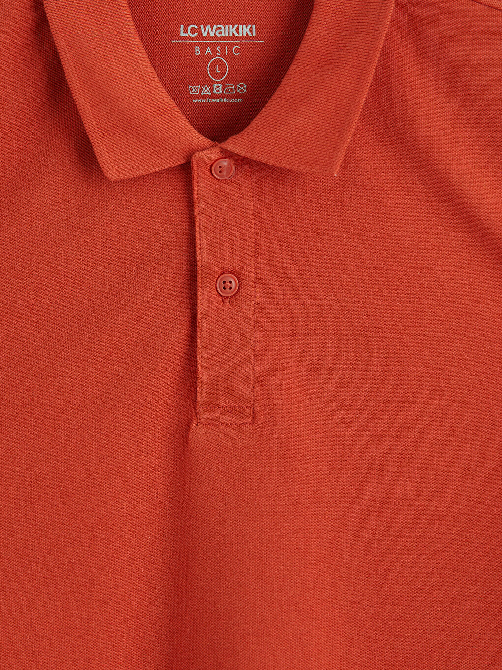 Turuncu Polo Yaka Pike Erkek Tişört-2