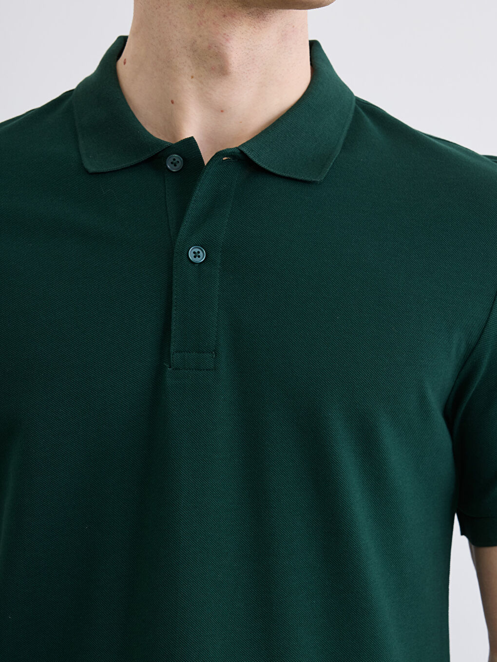 Yeşil Polo Yaka Pike Erkek Tişört-2
