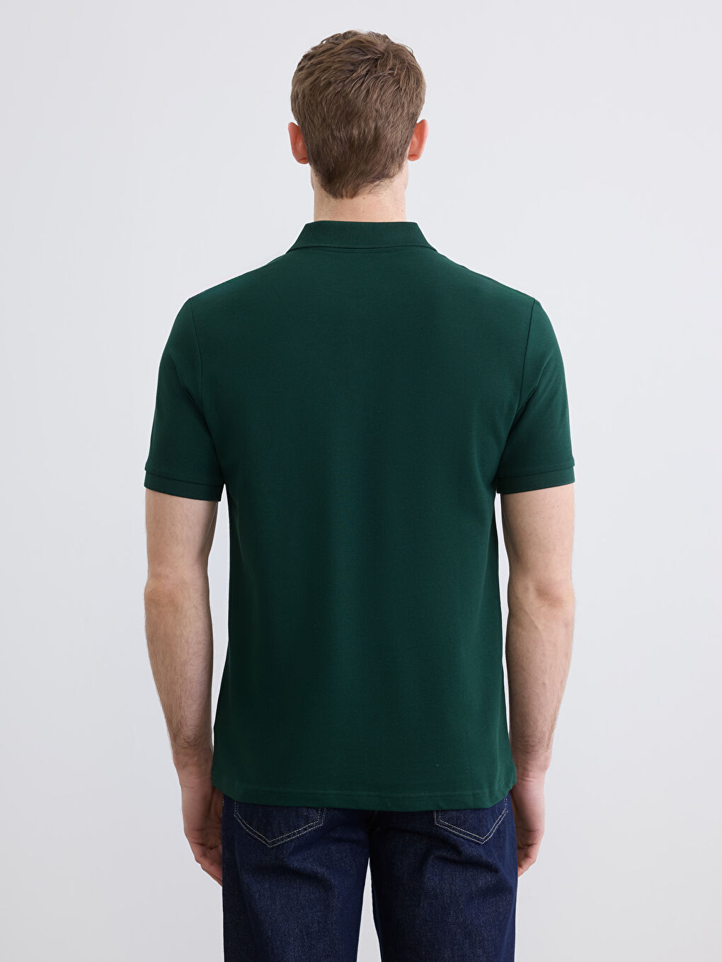 Yeşil Polo Yaka Pike Erkek Tişört-3