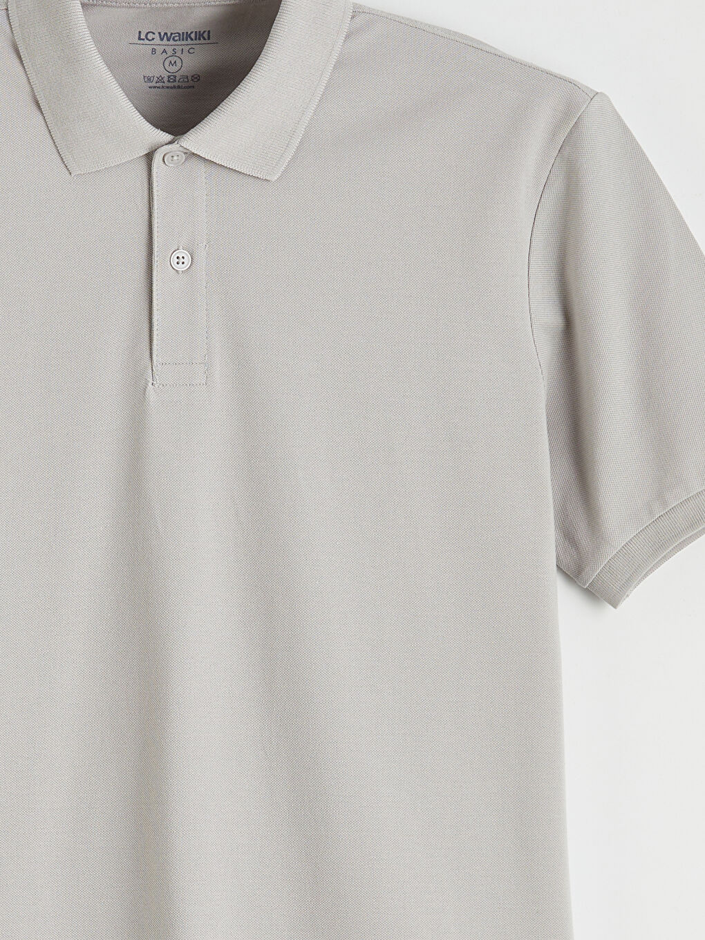 Gri Polo Yaka Pike Erkek Tişört-1