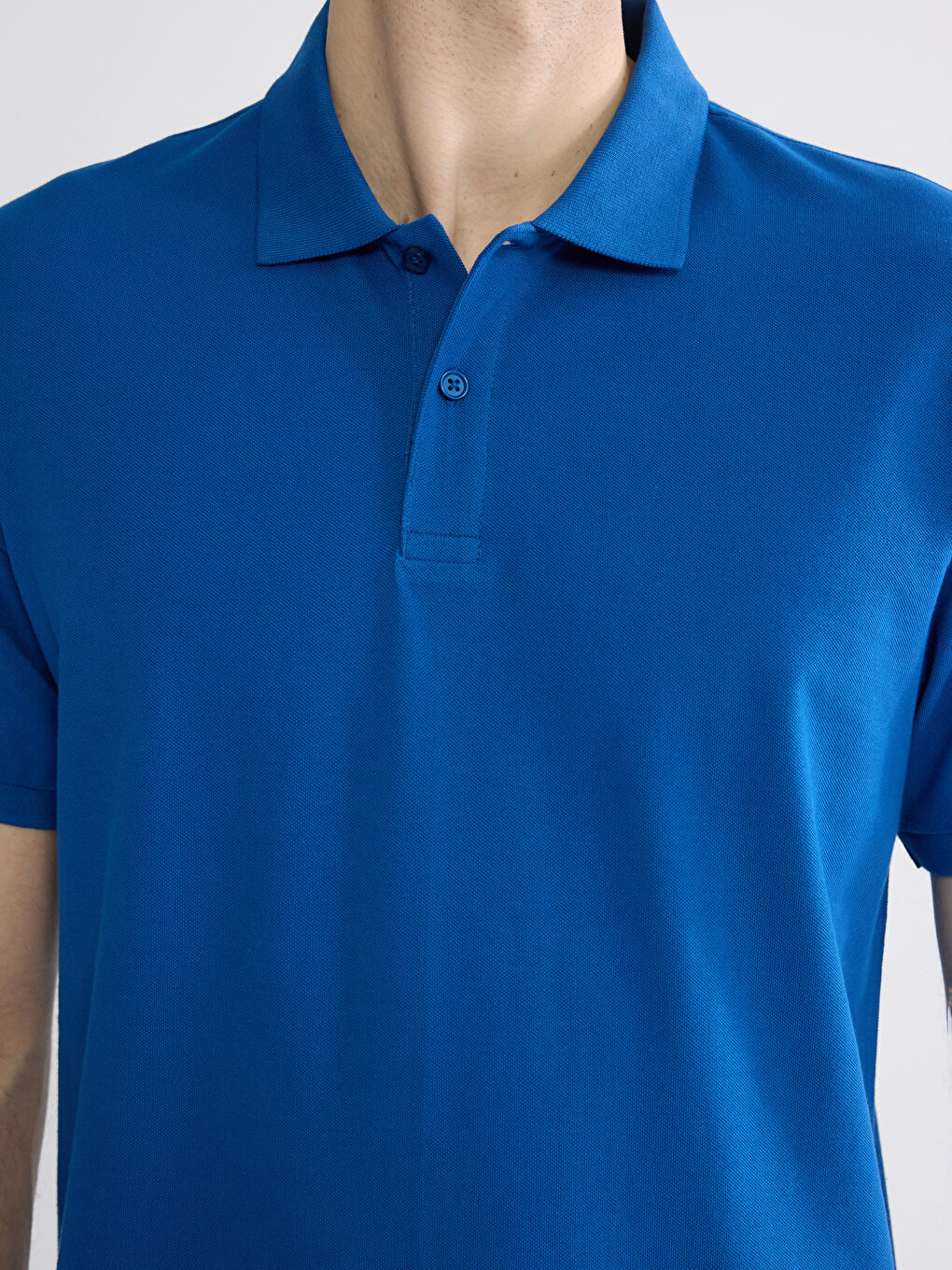 Mavi Polo Yaka Pike Erkek Tişört-2