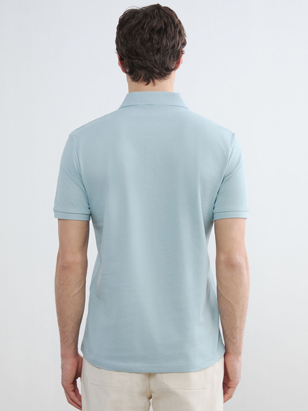 Turkuaz Polo Yaka Pike Erkek Tişört-3