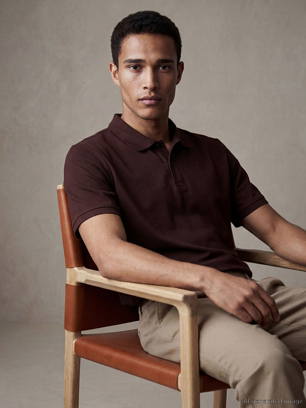 Mürdüm Polo Yaka Pike Erkek Tişört