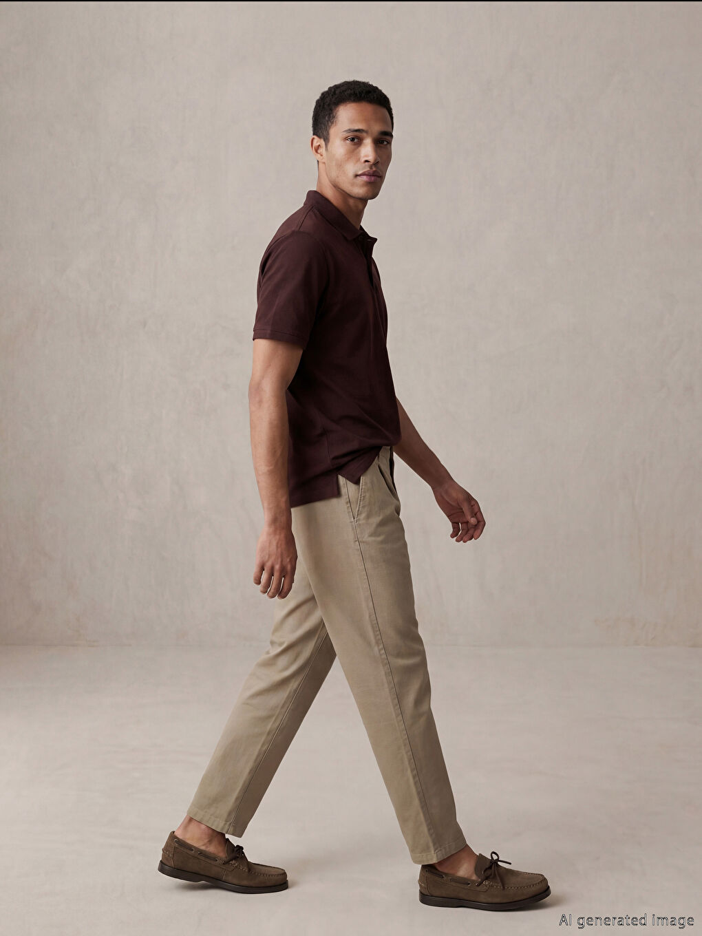 Mürdüm Polo Yaka Pike Erkek Tişört-1