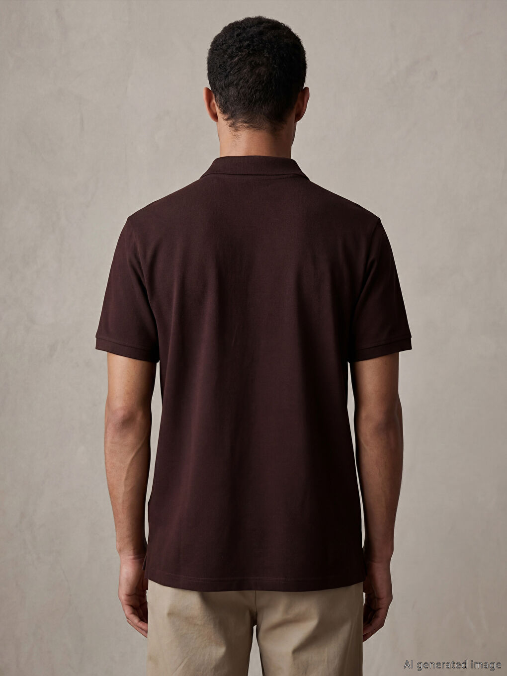 Mürdüm Polo Yaka Pike Erkek Tişört-3