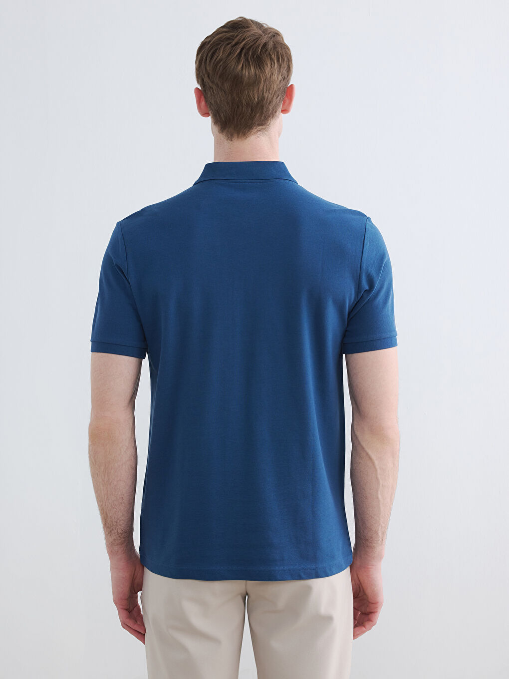 Lacivert Polo Yaka Pike Erkek Tişört-3