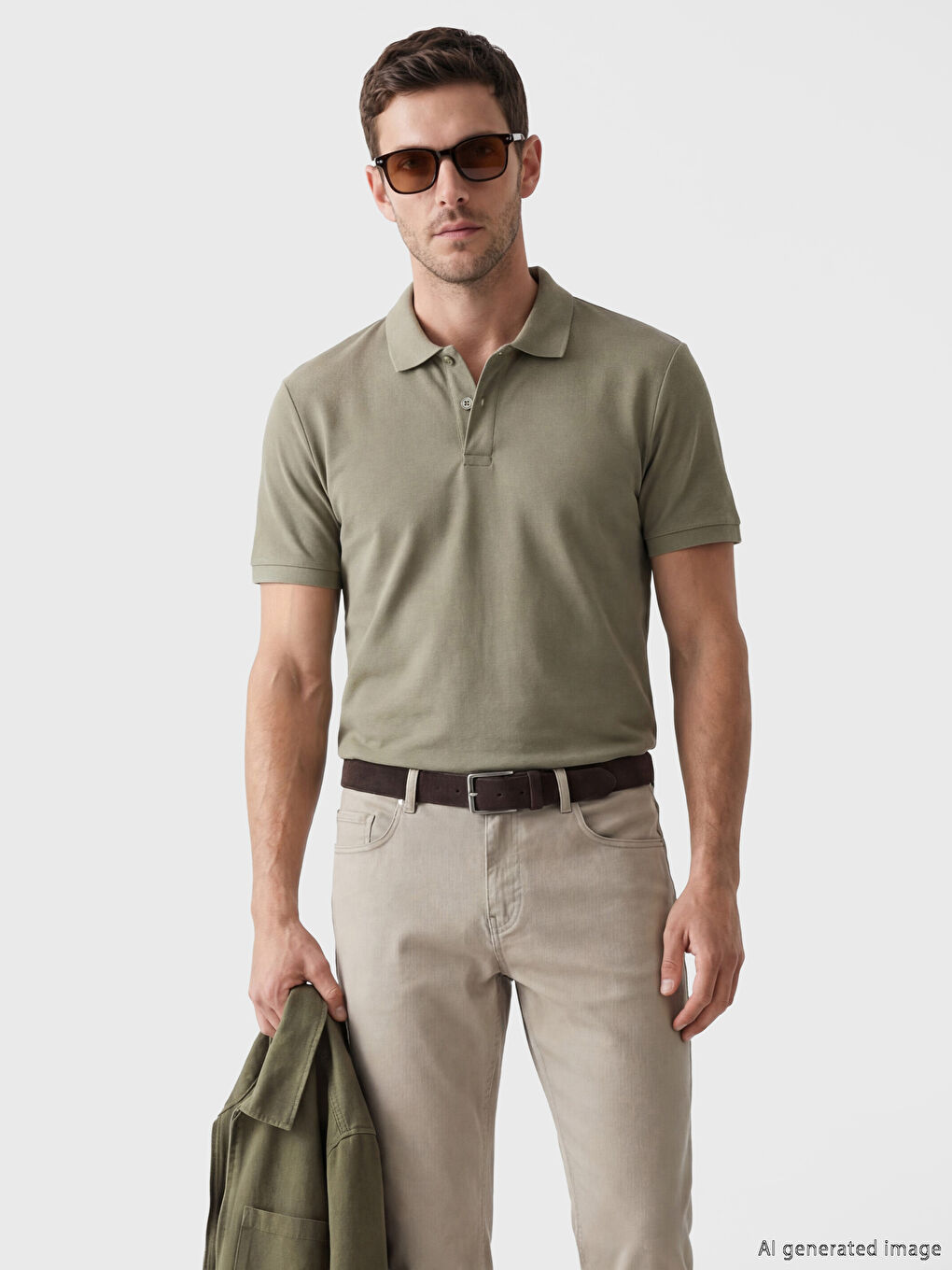 تيشيرت كاكي رجل