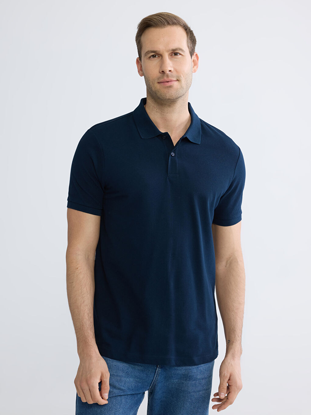 Мужчины Синий Футболка-4