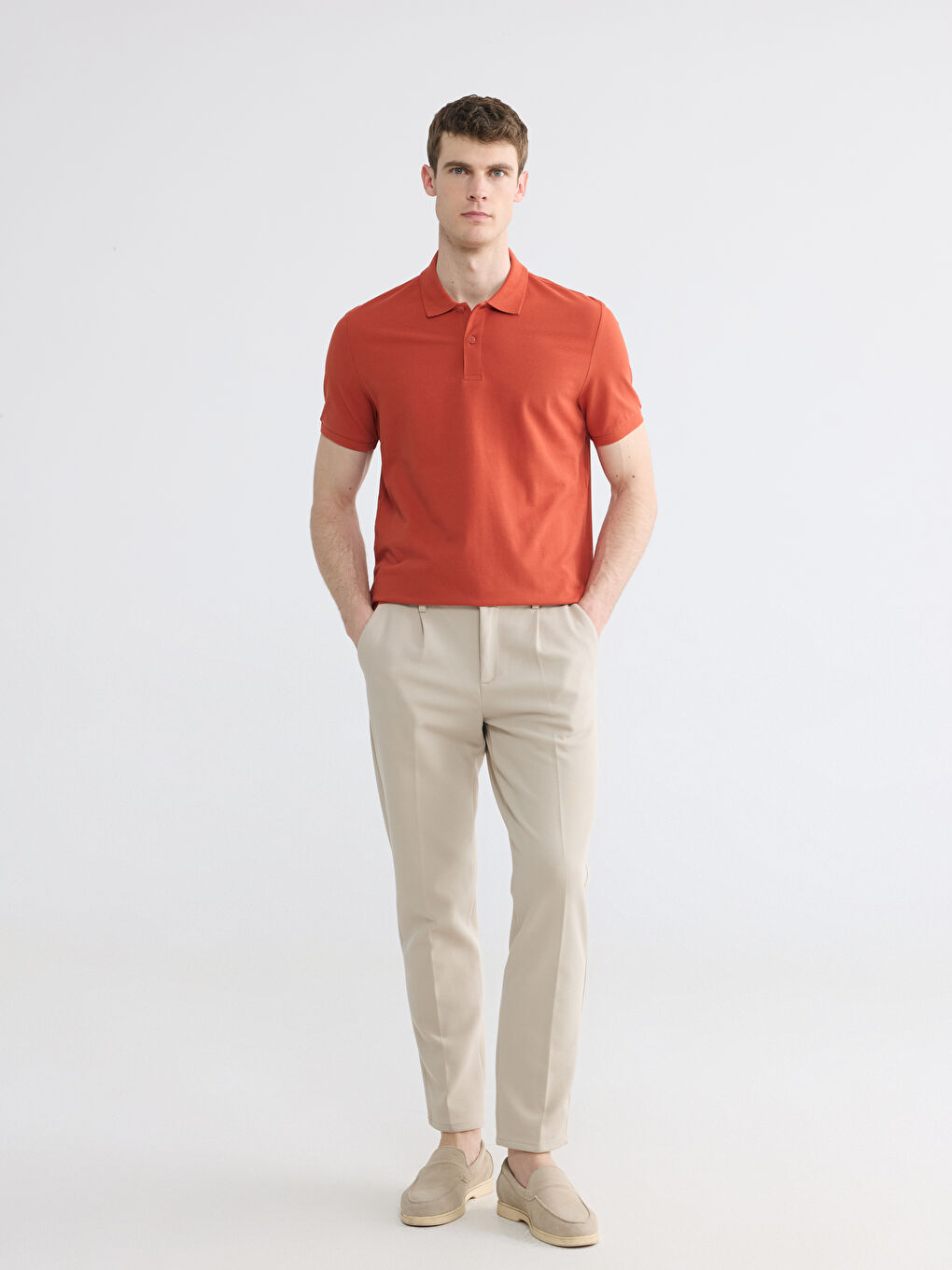 Polokragen Piqué Herren T-Shirt-1