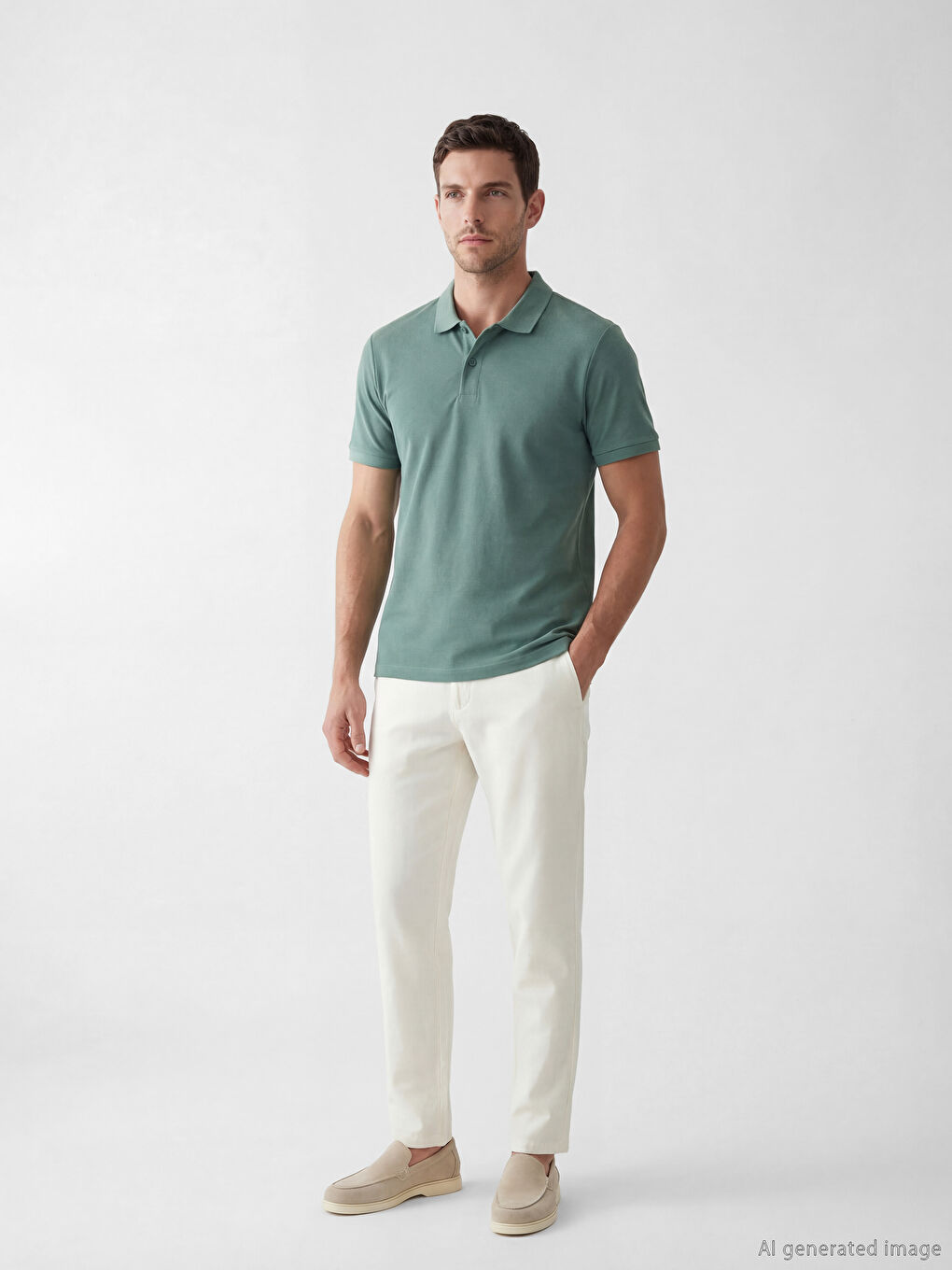 تي شيرت بيكة بياقة بولو رجالي-1