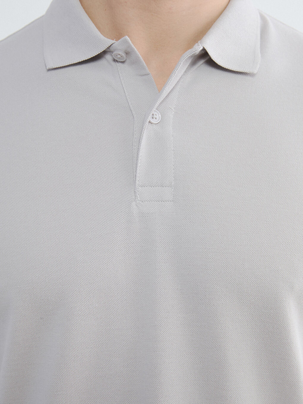 Gri Polo Yaka Pike Erkek Tişört-2