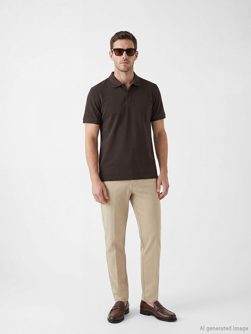 Мужчины Коричневый футболка-1