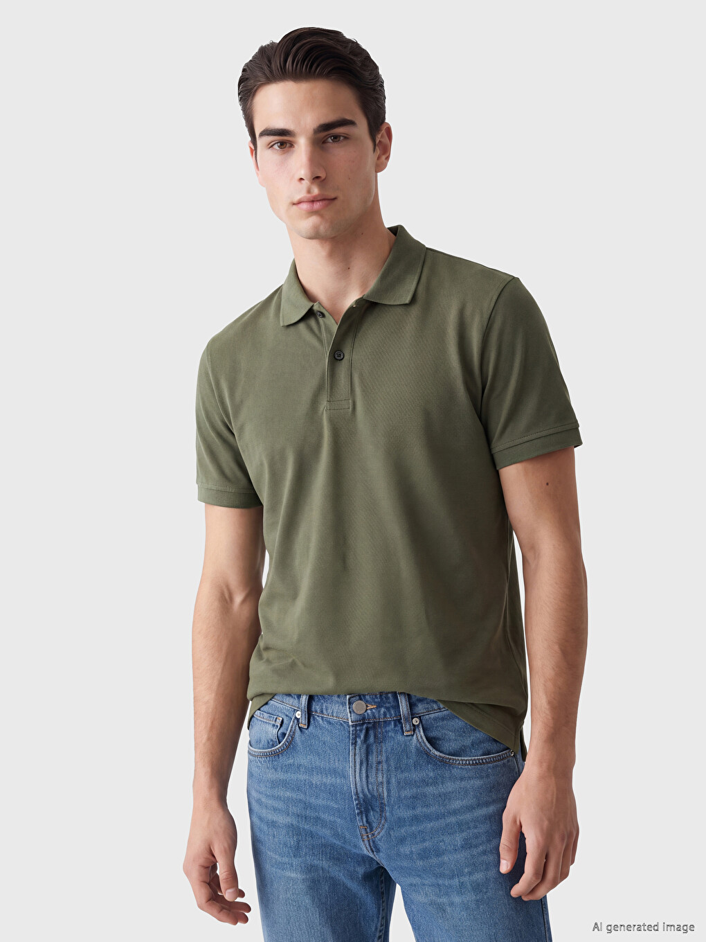 Polo Collar Pique Men's T-shirt-1