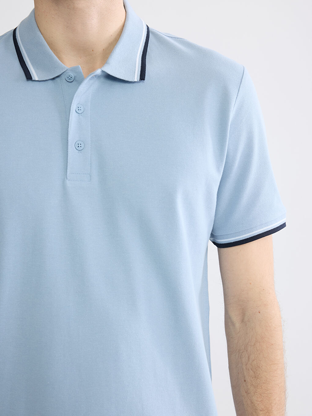 Мужчины Голубой Футболка-2