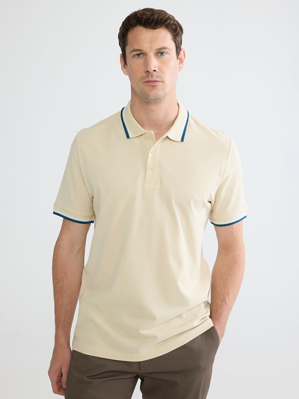 Polo Neck Short Sleeve Pique Men's T-Shirt