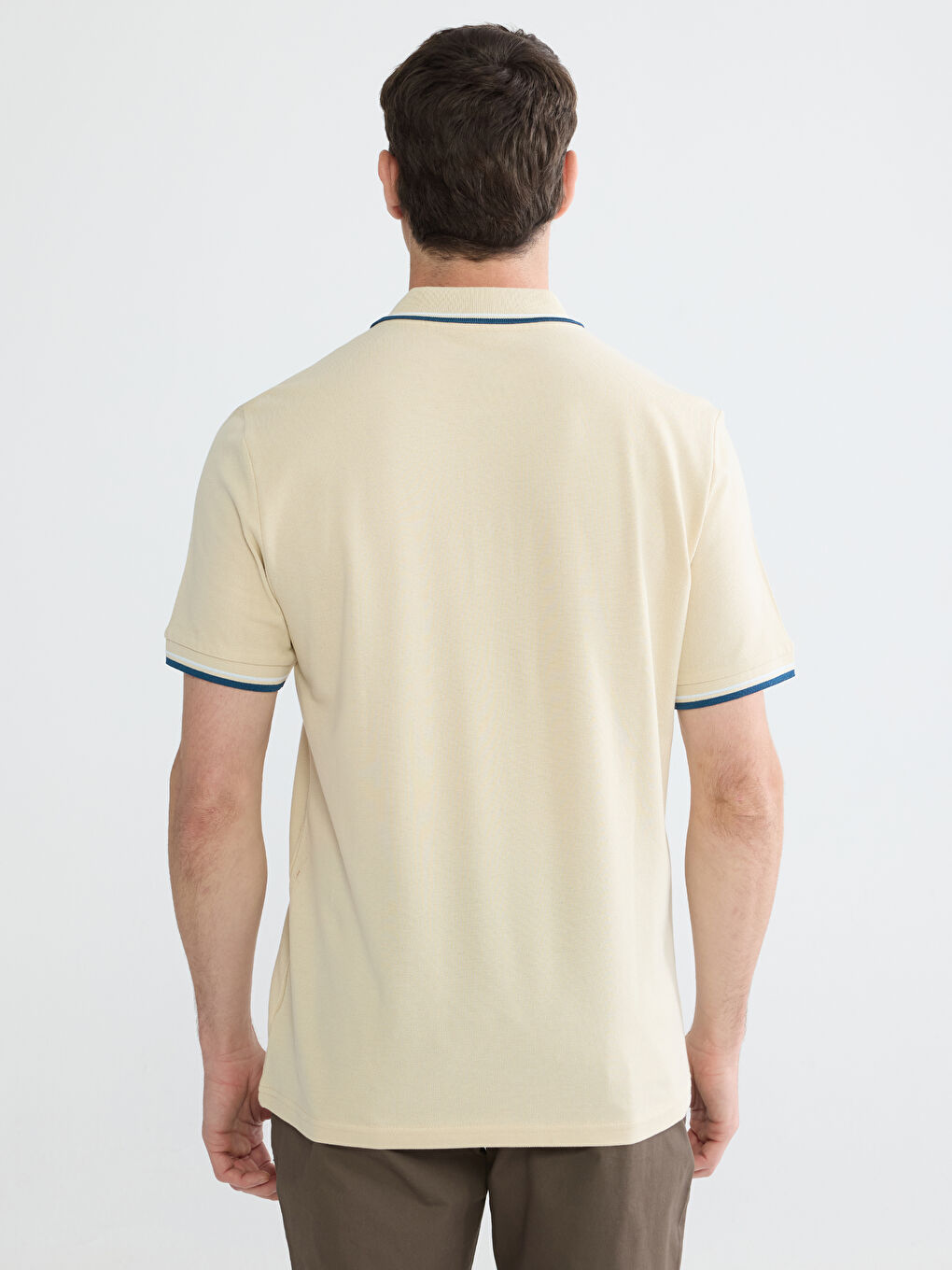 Polo Neck Short Sleeve Pique Men's T-Shirt-3