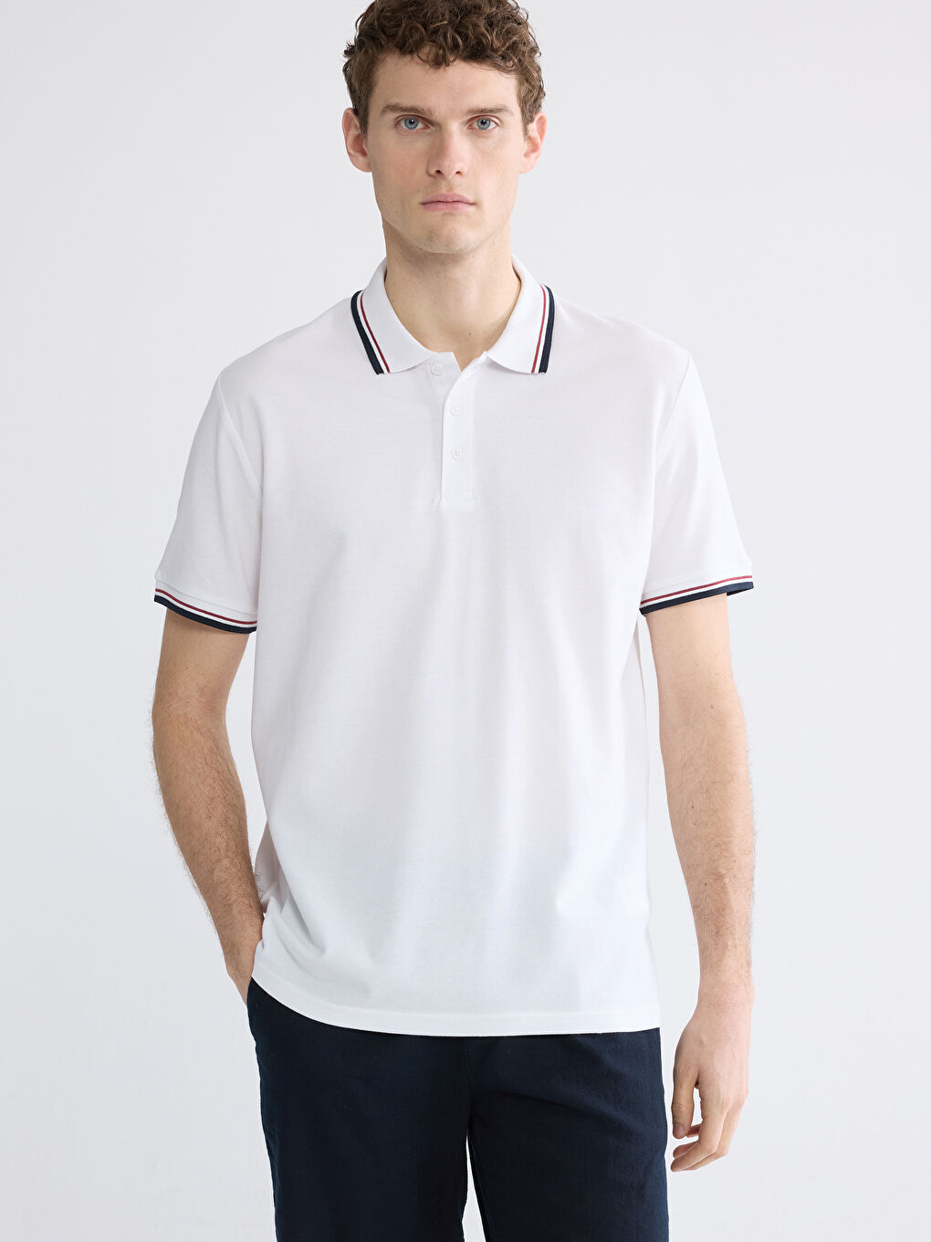 Мужчины Белый Футболка-1