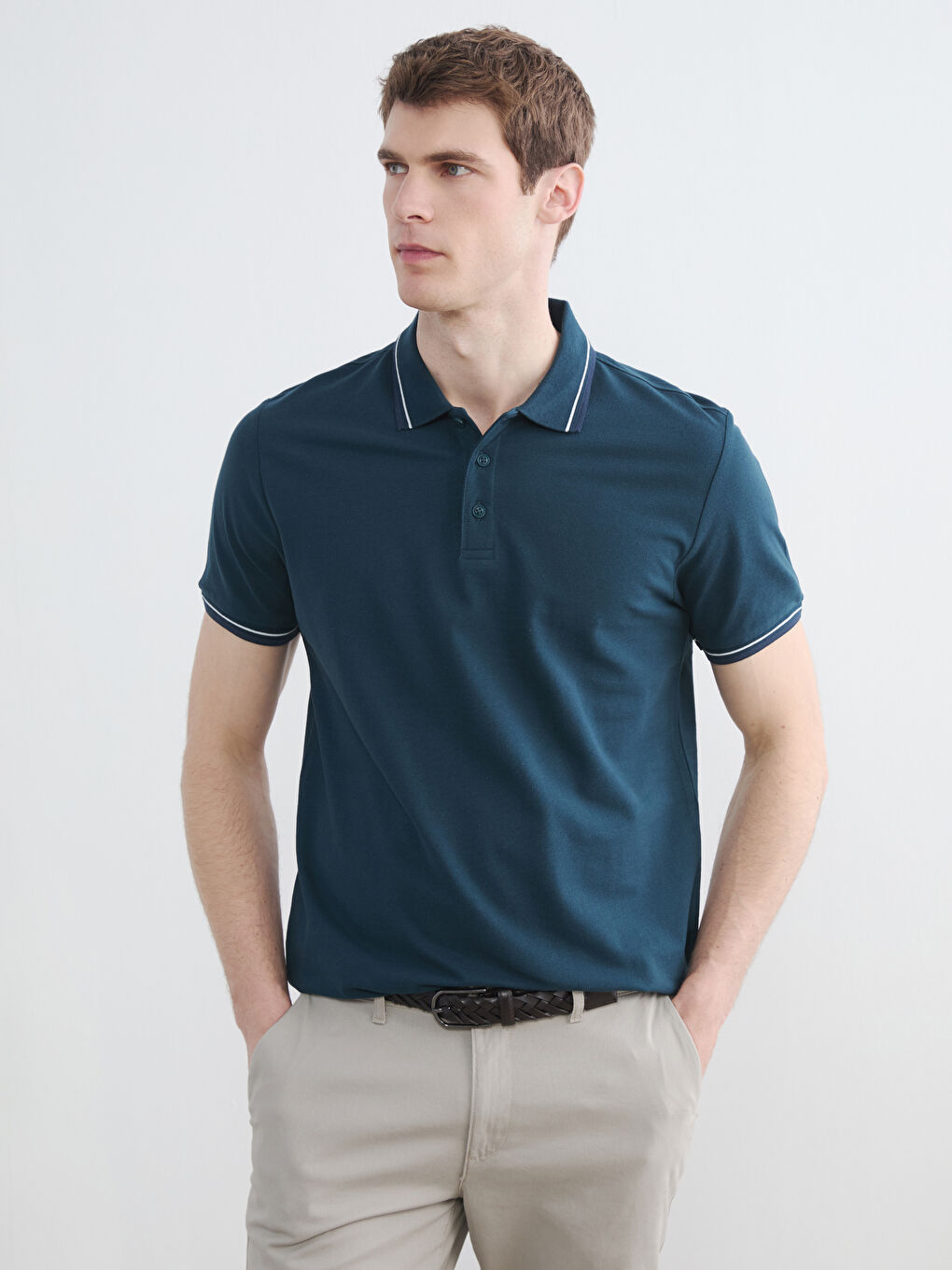 Polo Collar Pique Men's T-Shirt
