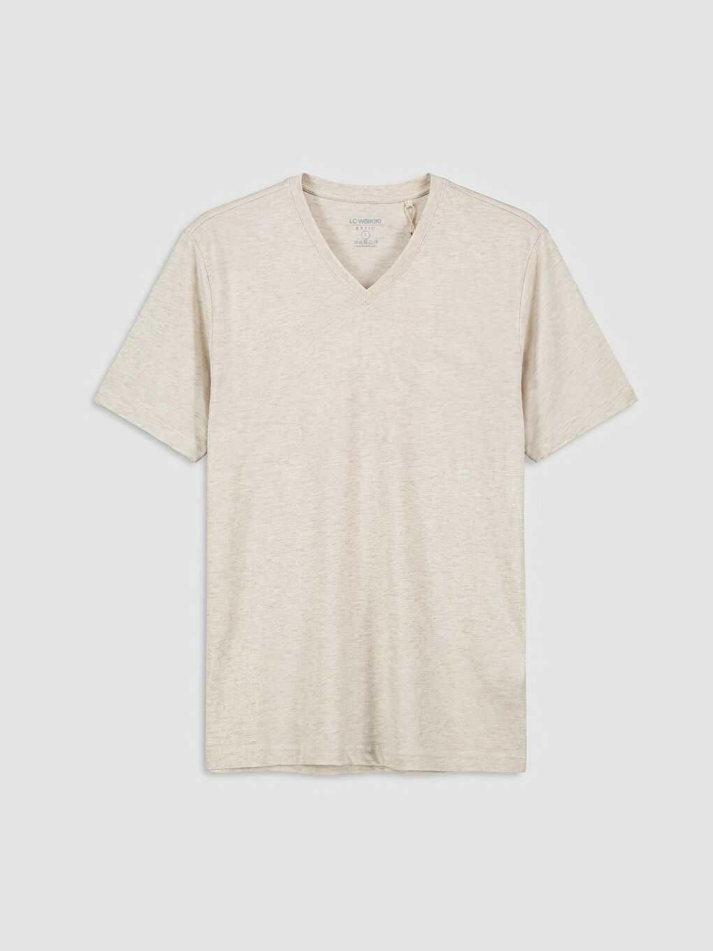 تيشيرت جيرسي بياقة على شكل حرف V للرجال