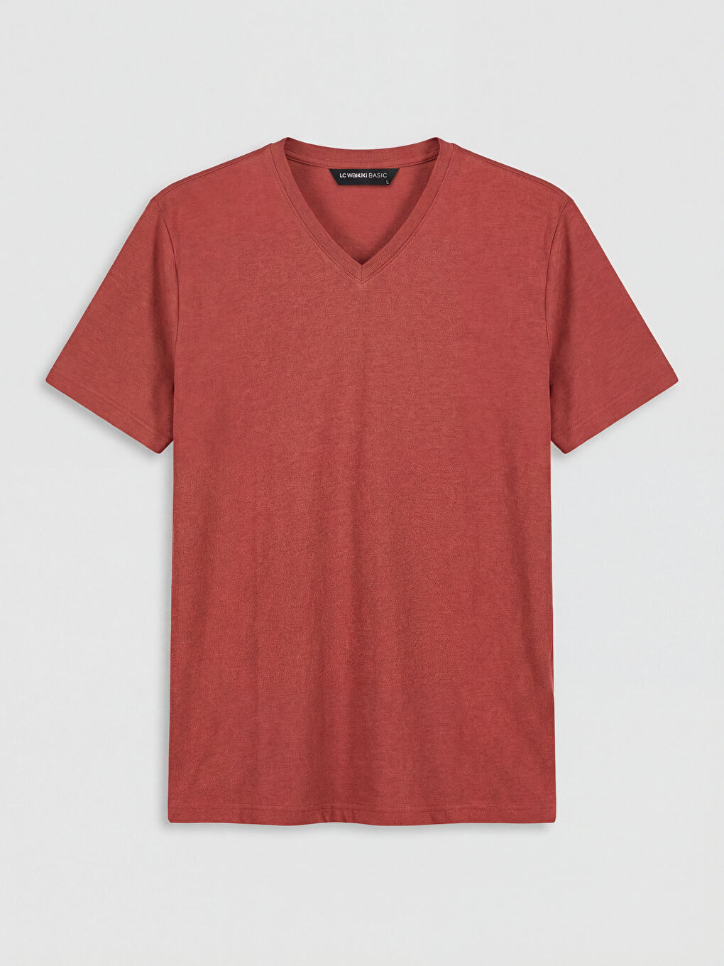 Мъжка тениска от джърси с V-образно деколте-4