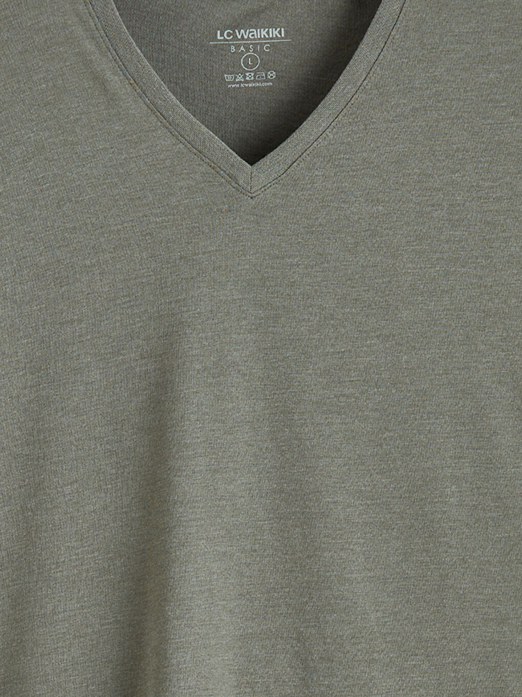 Ерлерге арналған v жағалы қысқа жең трикотаж футболка-9