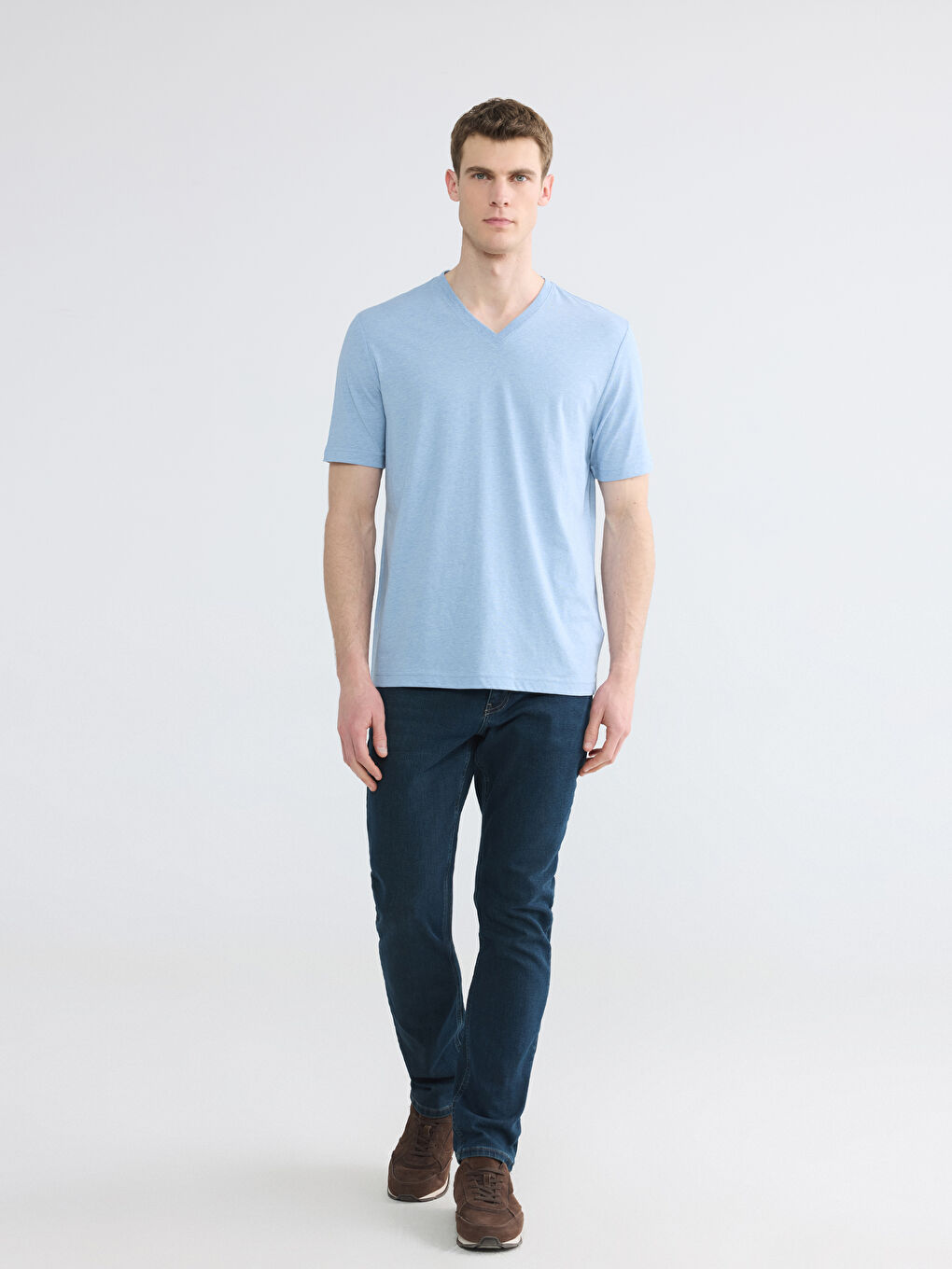 V Neck Jersey Men's T-Shirt-1