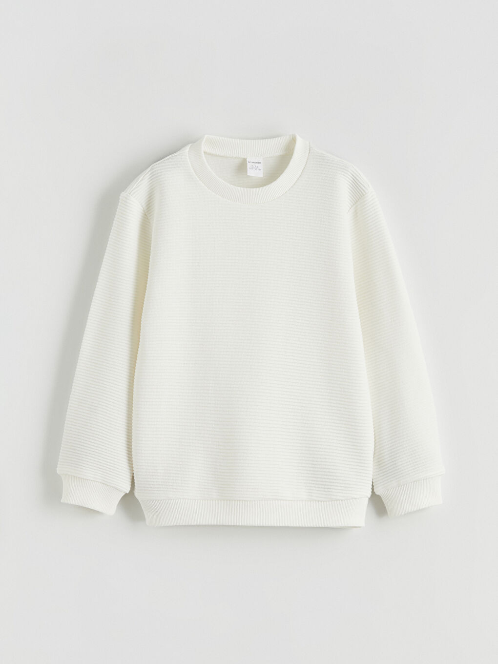 Ekru Bisiklet Yaka Erkek Çocuk Sweatshirt