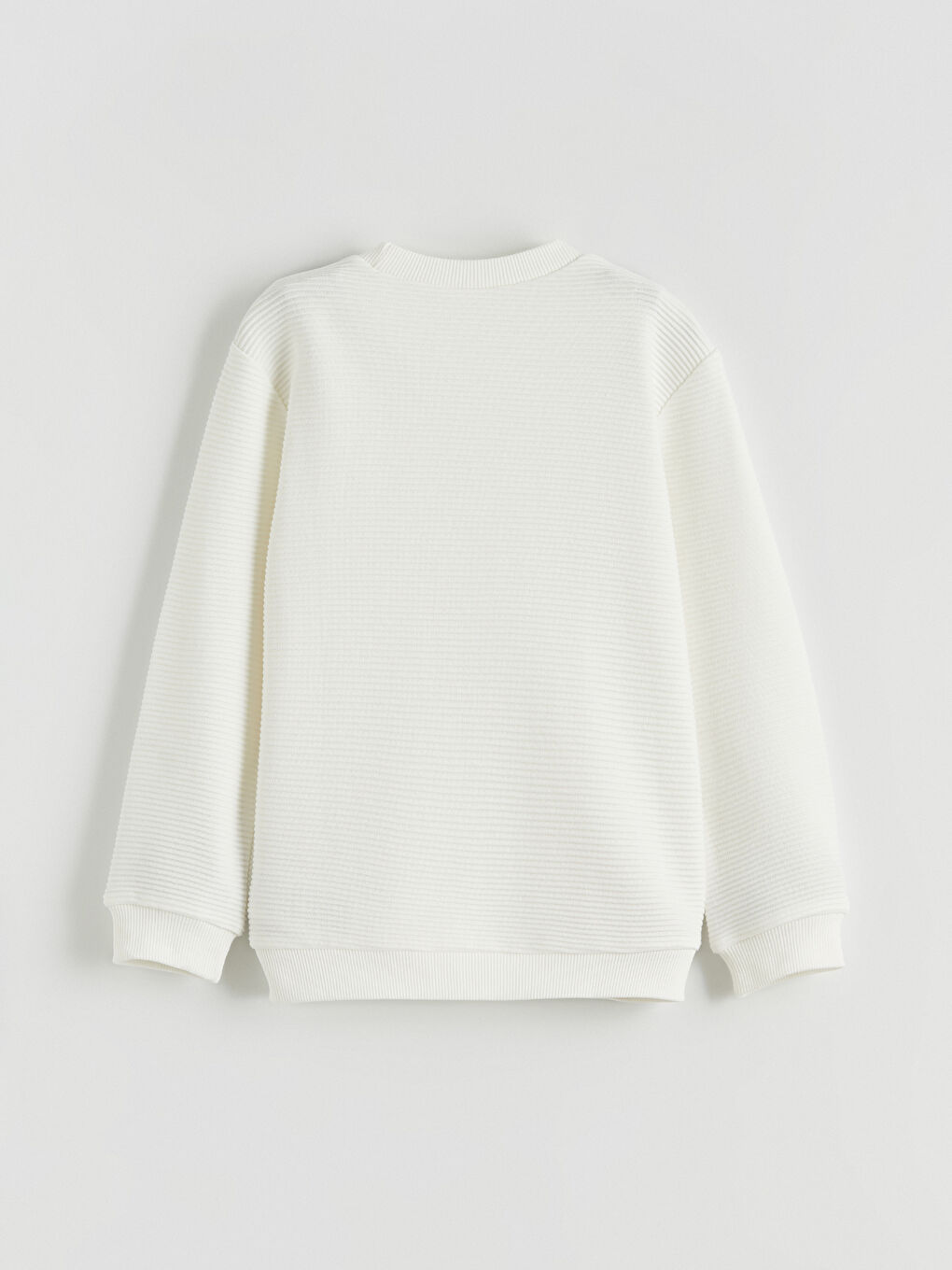 Ekru Bisiklet Yaka Erkek Çocuk Sweatshirt-2