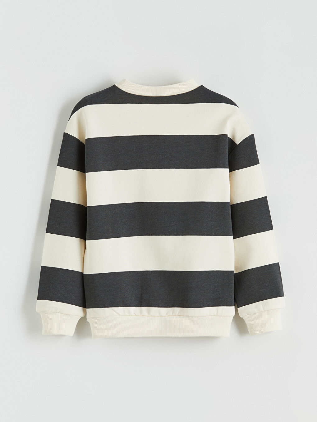 Bej Çizgili Erkek Bebek Sweatshirt-2