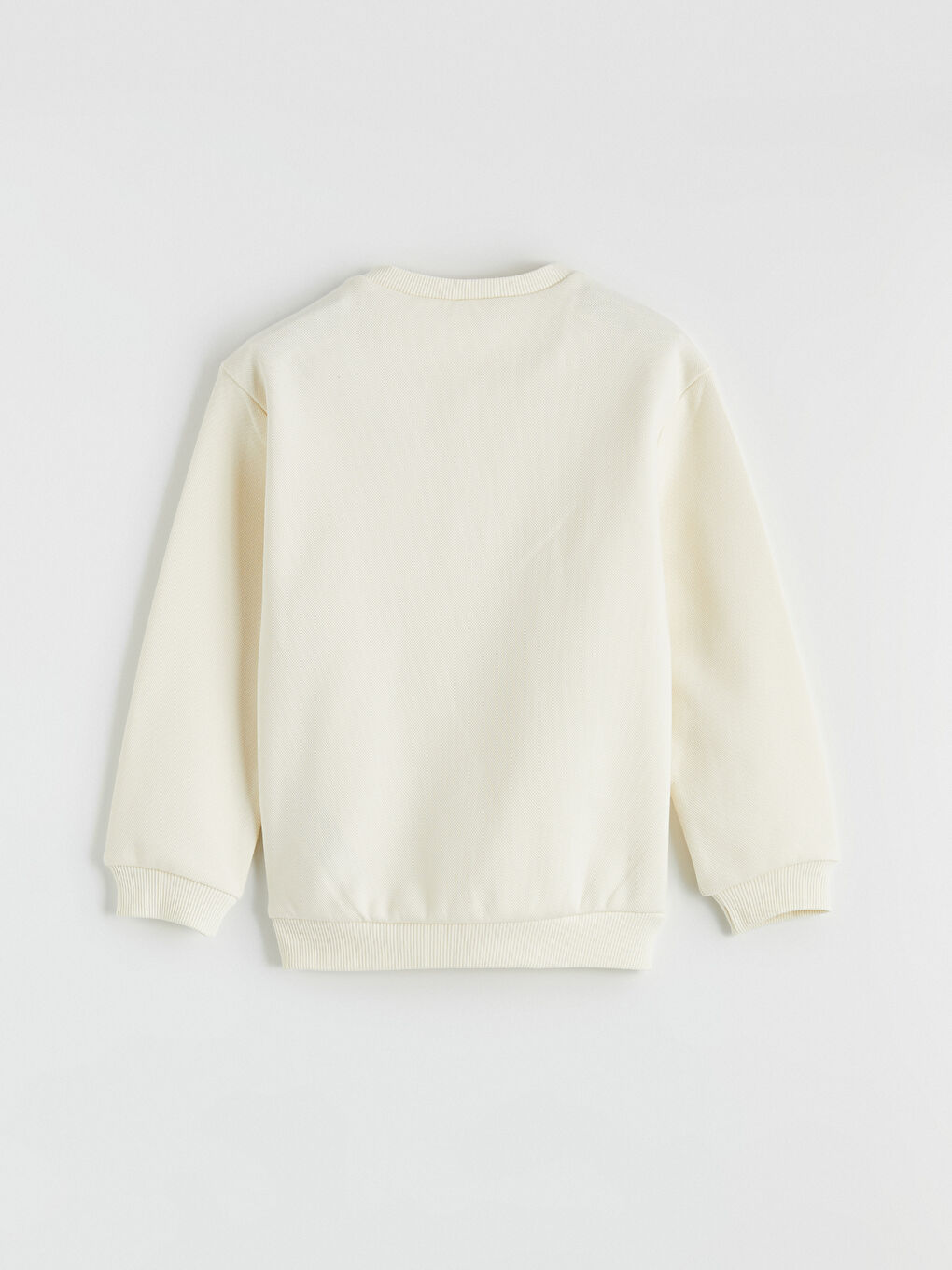 Bej Bisiklet Yaka Erkek Çocuk Sweatshirt-2