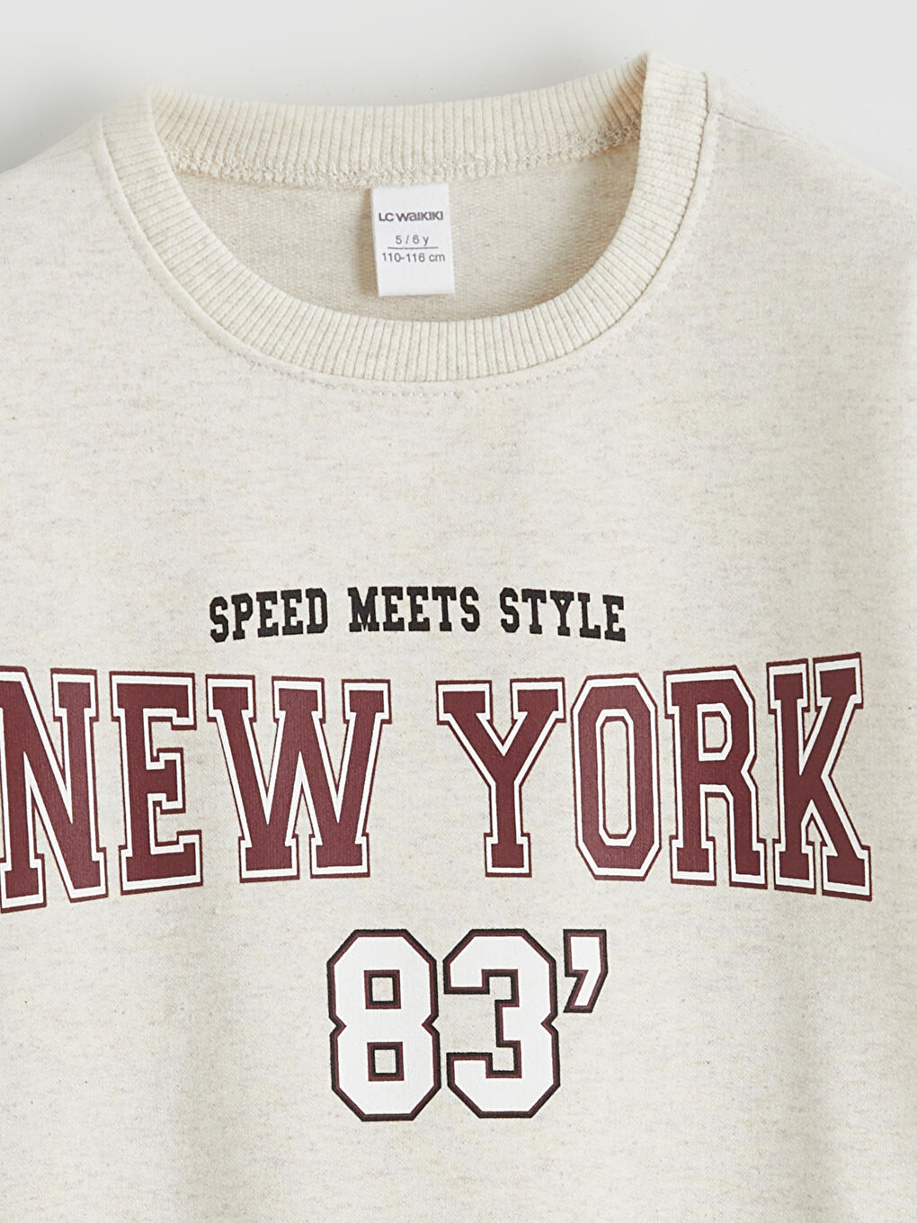 Beyaz New York Baskılı Erkek Çocuk Sweatshirt-1