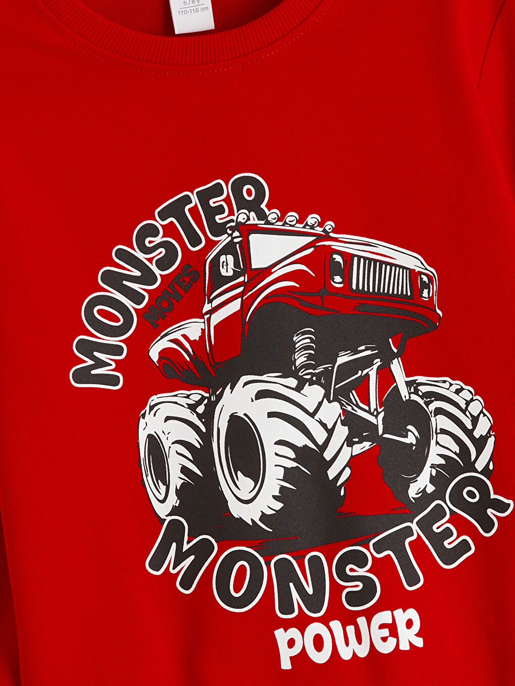 Kırmızı Bisiklet Yaka Erkek Çocuk Sweatshirt-1