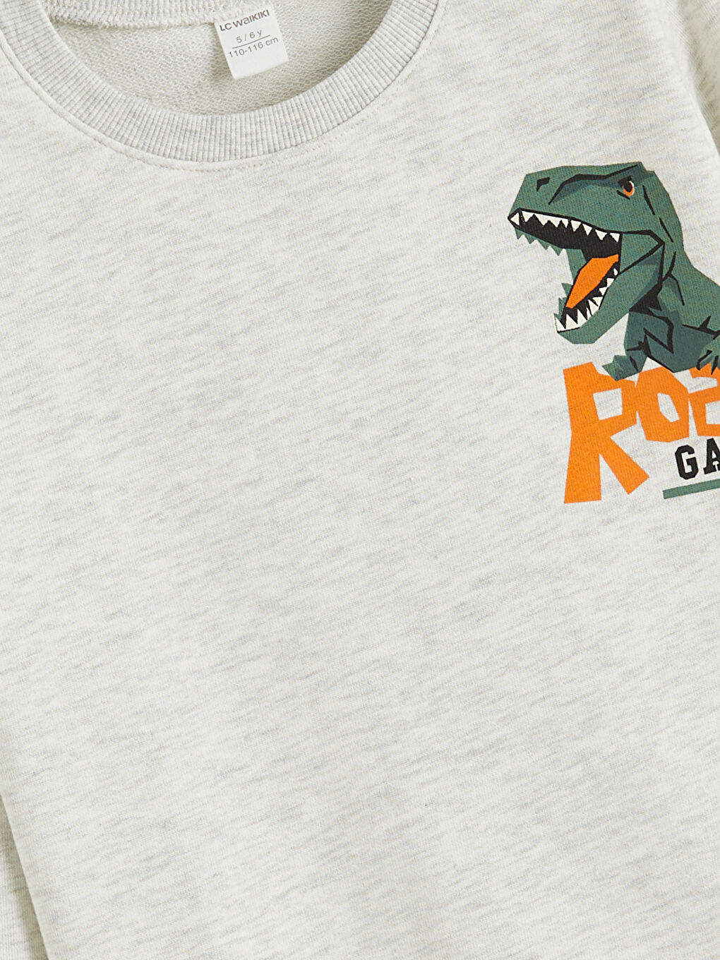 Beyaz Dinozor Baskılı Erkek Çocuk Sweatshirt-2