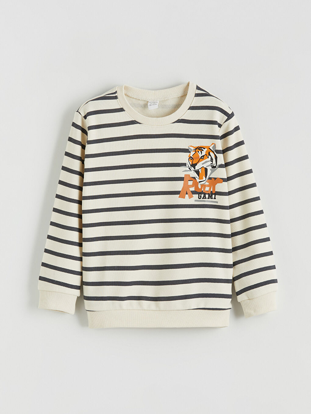 Bej Bisiklet Yaka Erkek Çocuk Sweatshirt