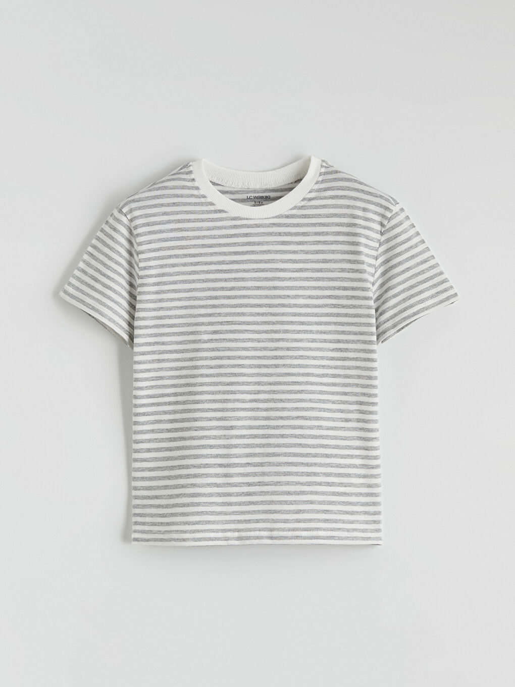 Karışık Bisiklet Yaka Çizgili Erkek Çocuk Tişört 2'li-1