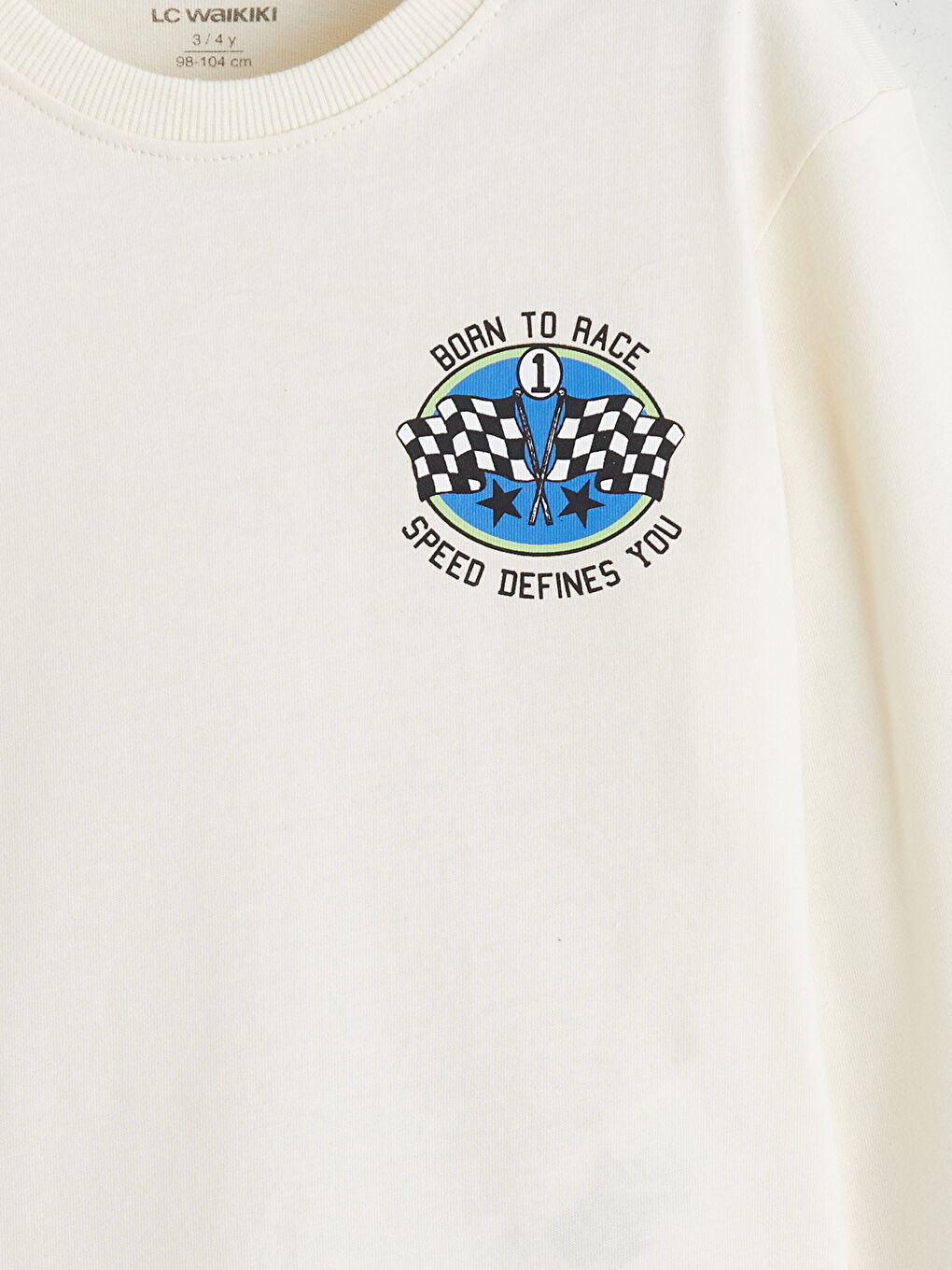 Bej Baskılı Erkek Çocuk Tişört-1