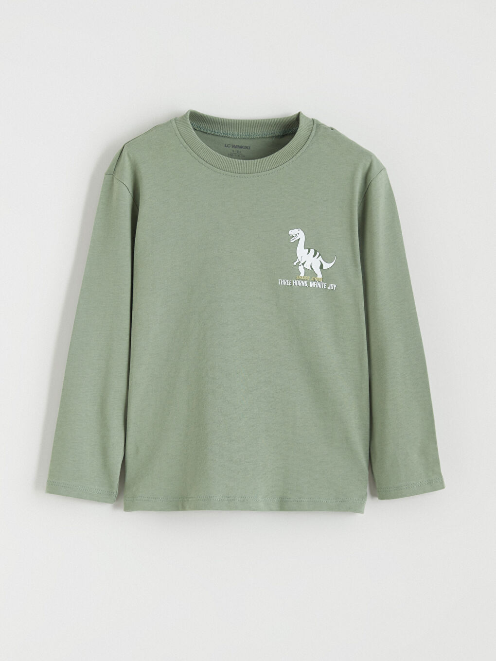 Yeşil Dinozor Baskılı Erkek Çocuk Tişört