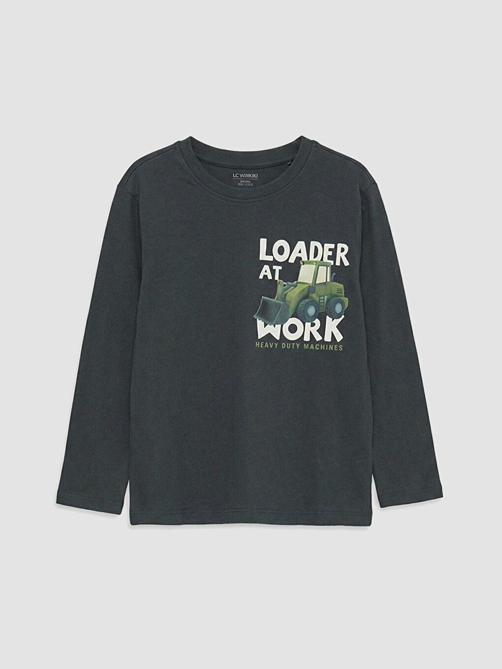 Antrasit Bisiklet Yaka Erkek Çocuk Tişört 2'li-1