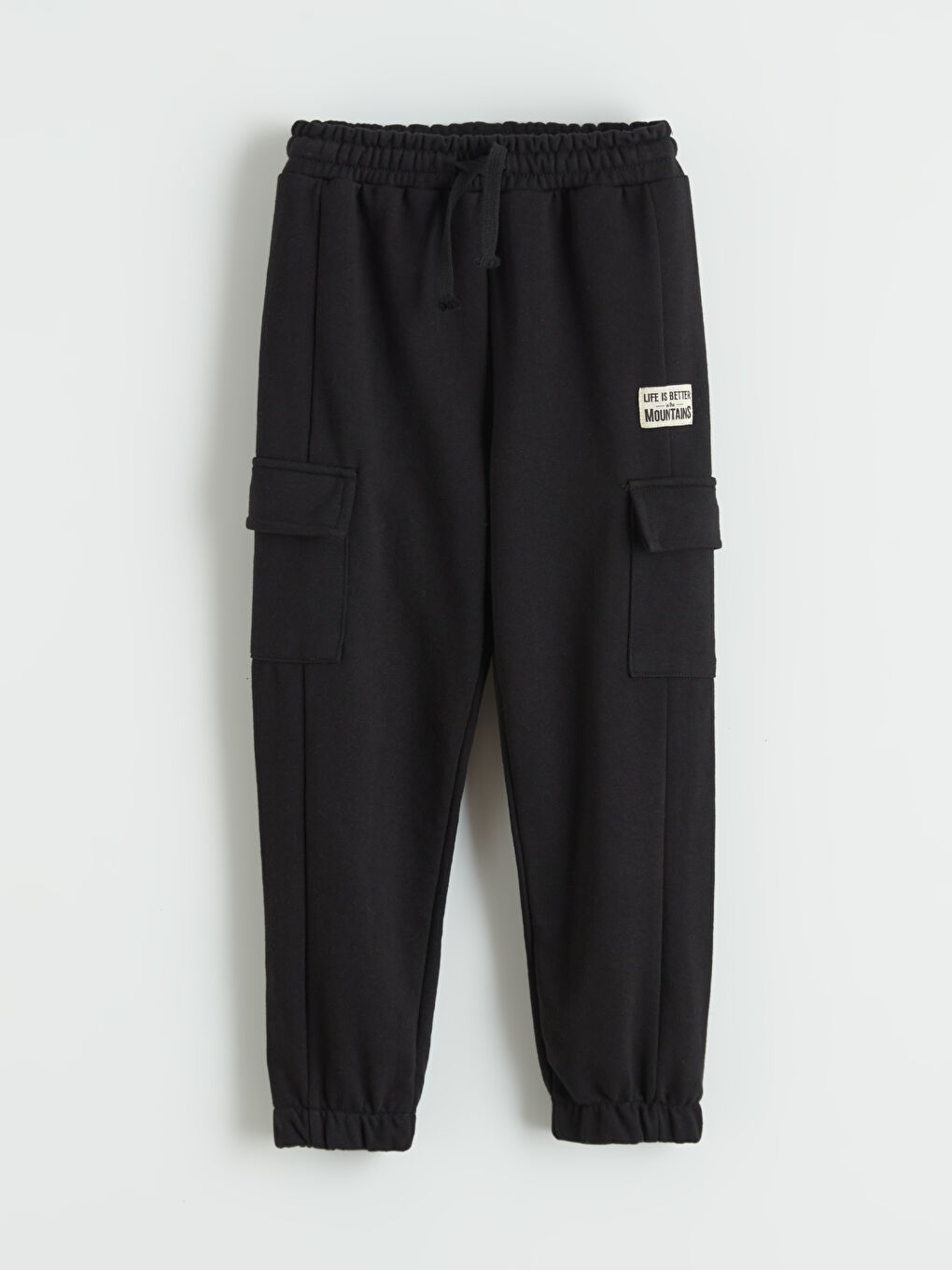 Siyah Kargo Cepli Erkek Çocuk Jogger  Eşofman Altı