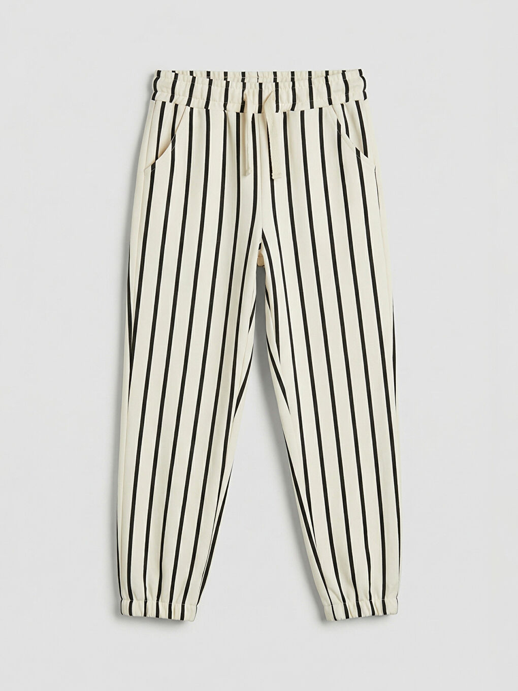 Ekru Çizgili Erkek Çocuk Jogger Eşofman Alt-1