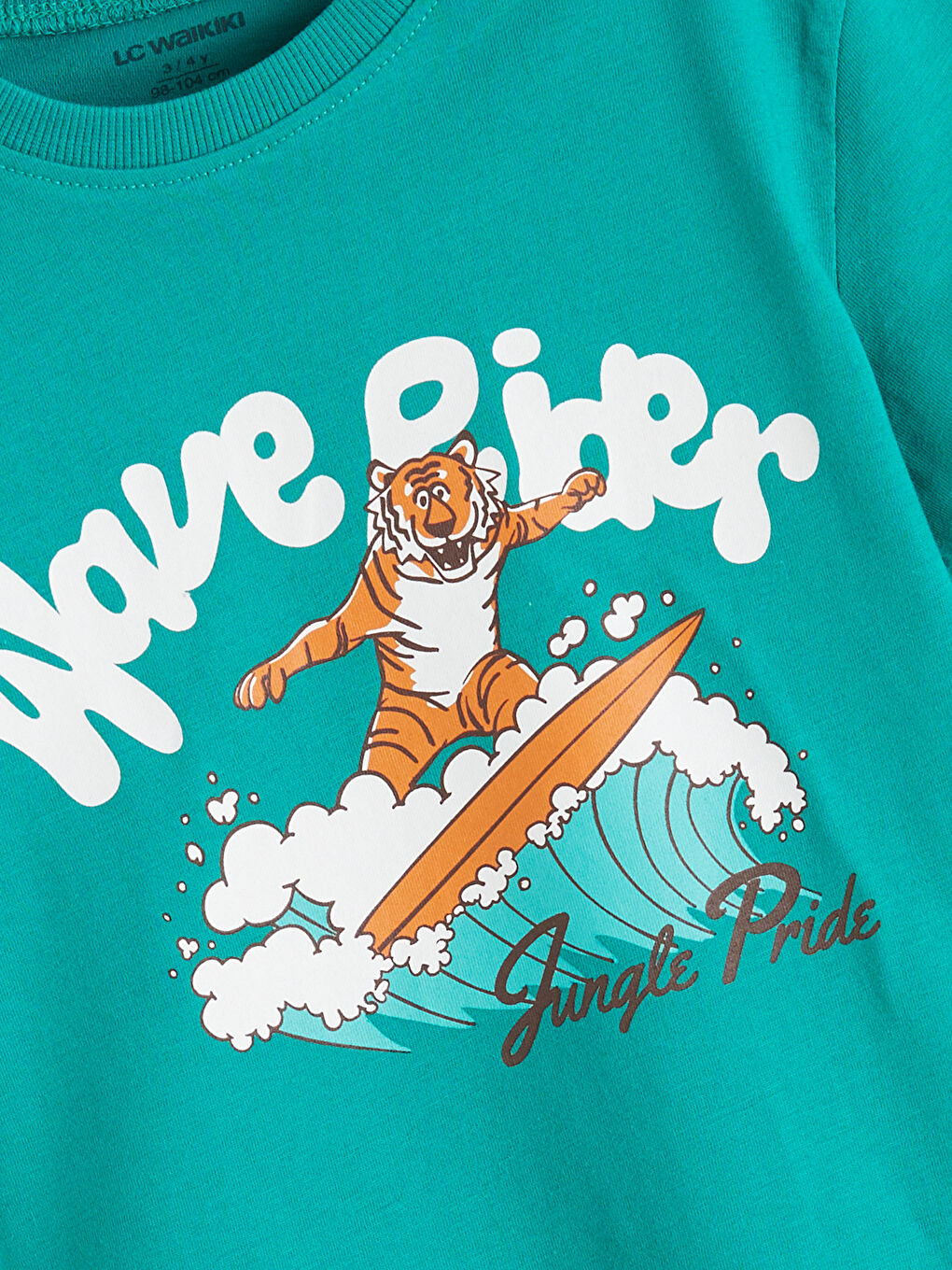 Yeşil Baskılı Erkek Çocuk Penye Tişört 2'li-2