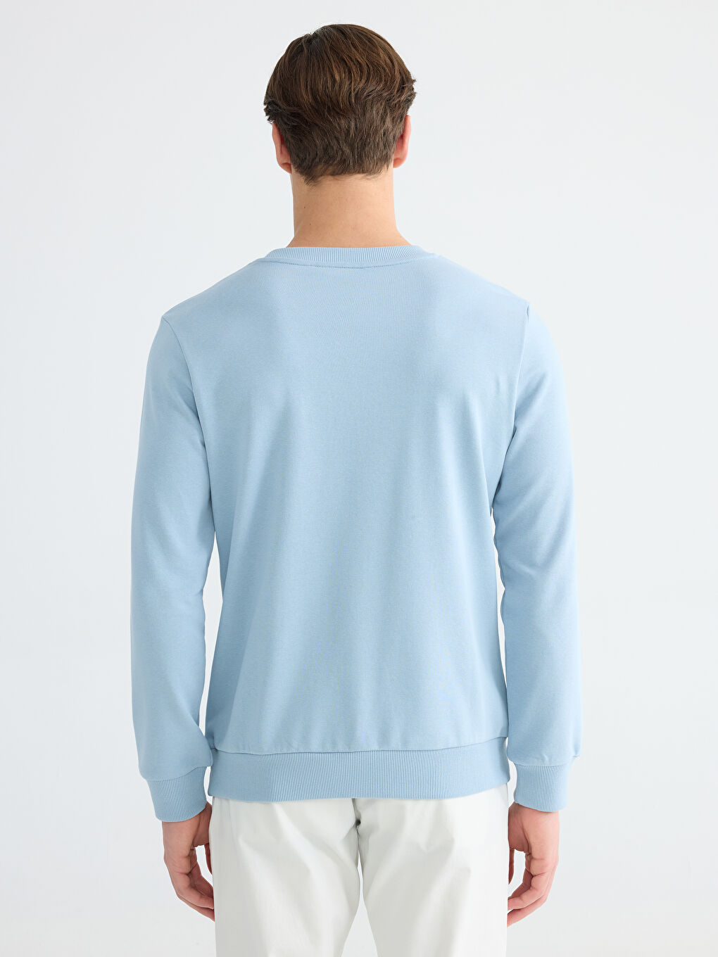 Mavi Bisiklet Yaka Baskılı Erkek Sweatshirt-3