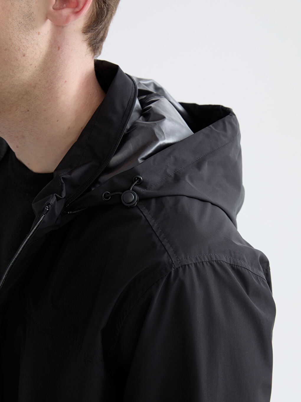 Мужское стандартное пальто с воротником-трубой-2