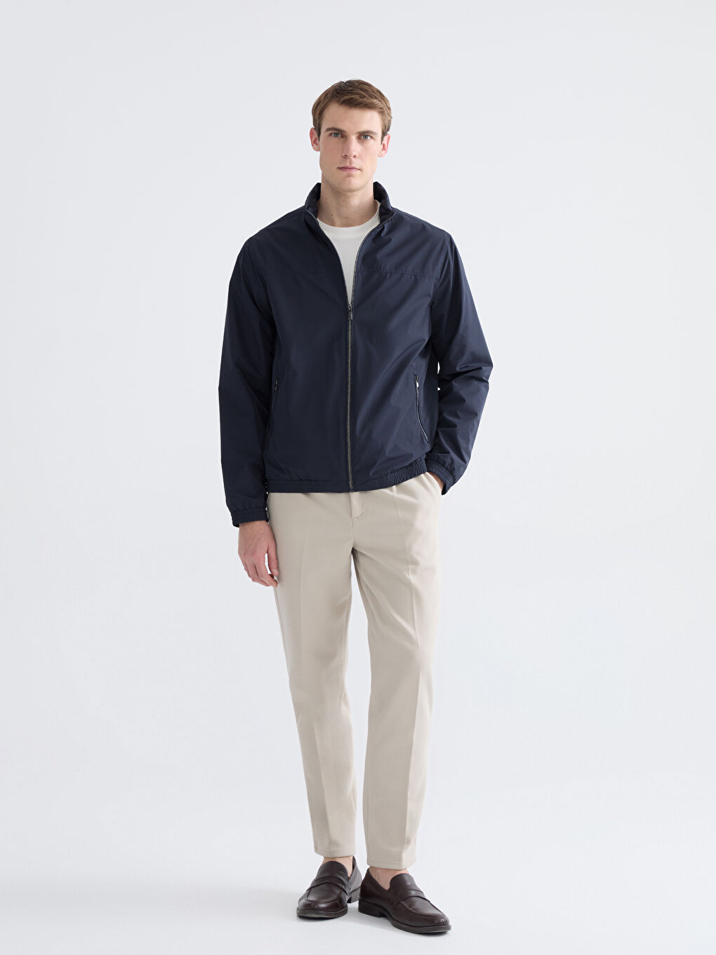 Standard Fit Funnel Neck Men's Coat-1