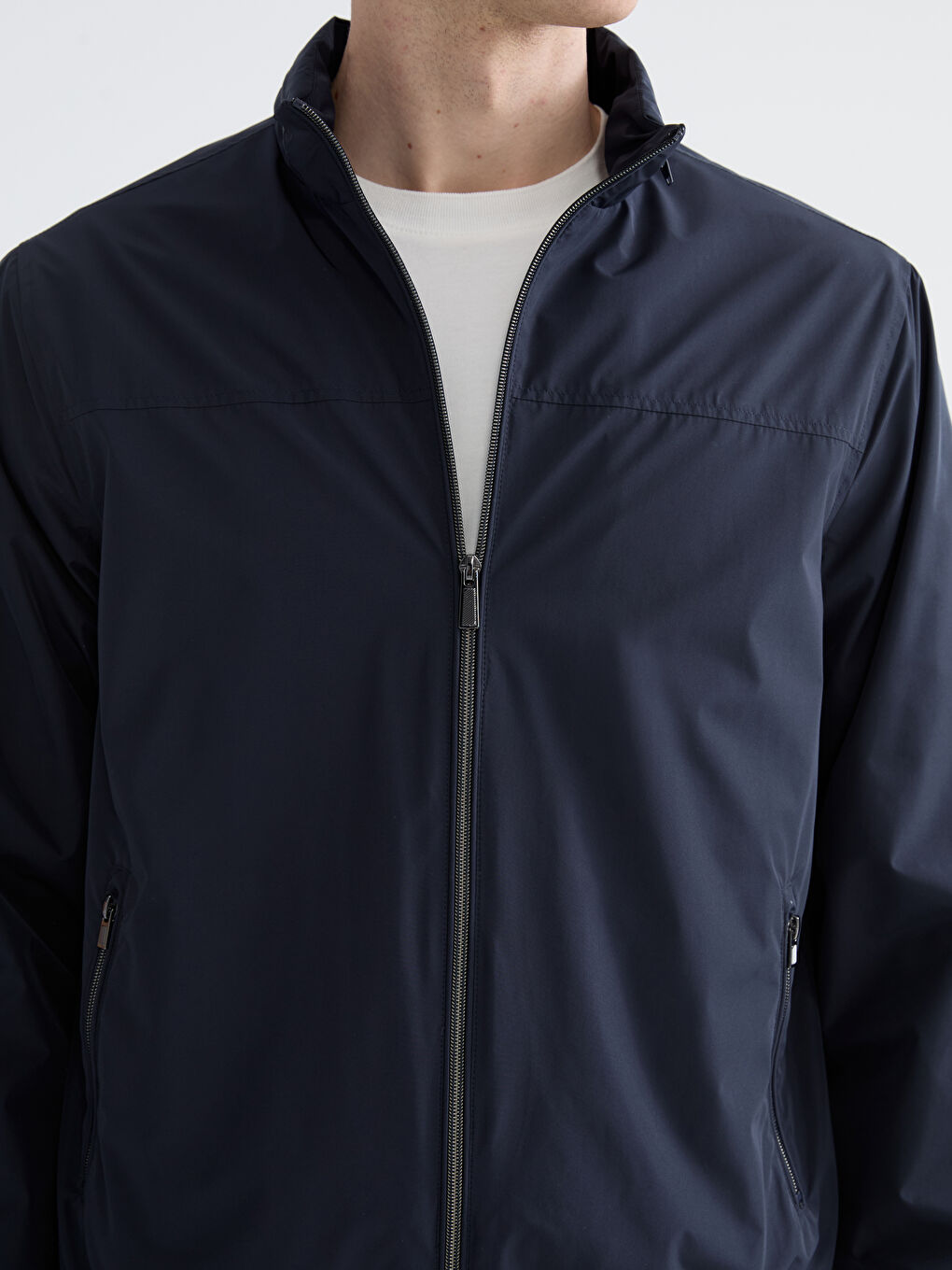 Standard Fit Funnel Neck Men's Coat-2