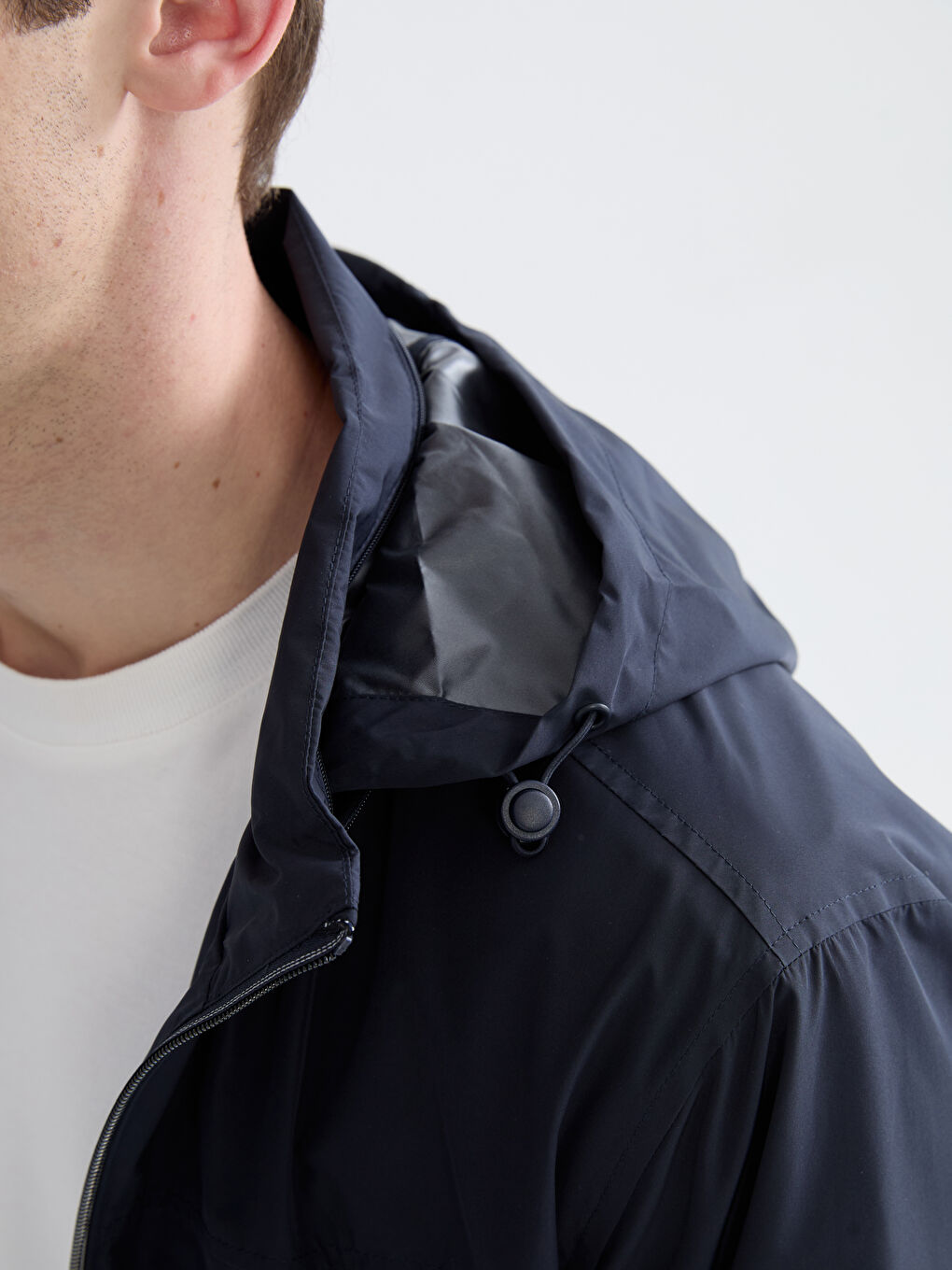 Standard Fit Funnel Neck Men's Coat-3